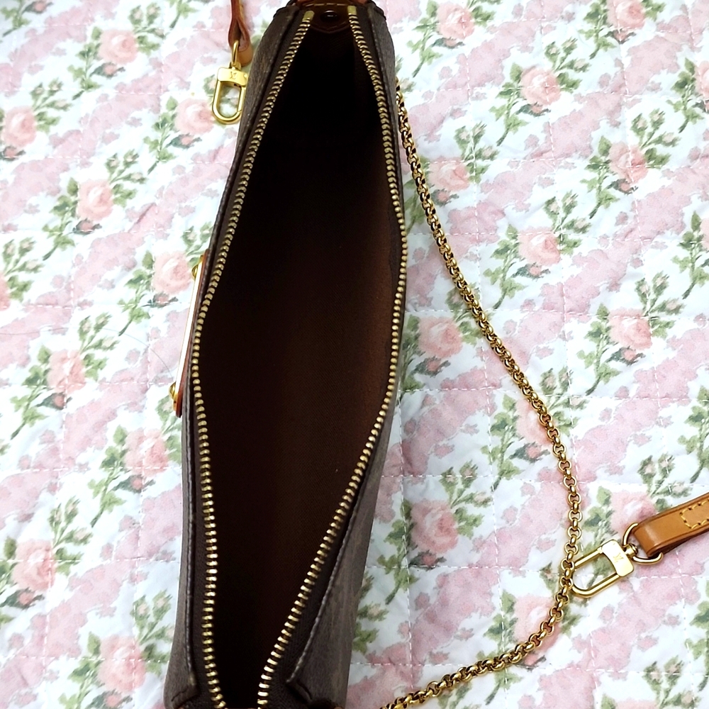 💎 Louis Vuitton 2 Way Eva Signature Brown Monogram Crossbody Pochette Bag - Picture 7 of 17